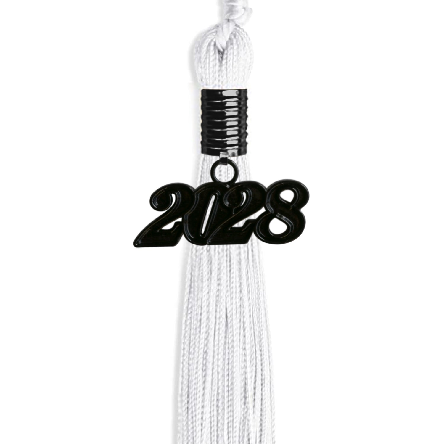 White Graduation Tassel with Black Date Drop - Endea Graduation