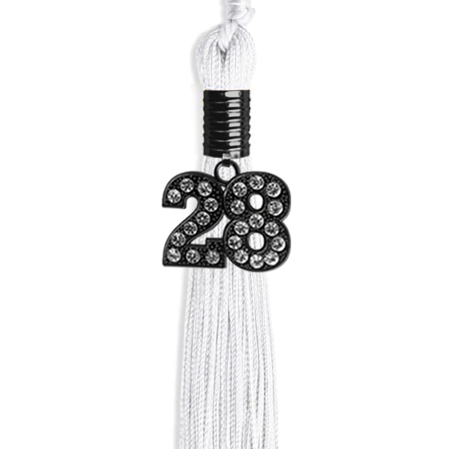 White Graduation Tassel with Black Date Drop - Endea Graduation