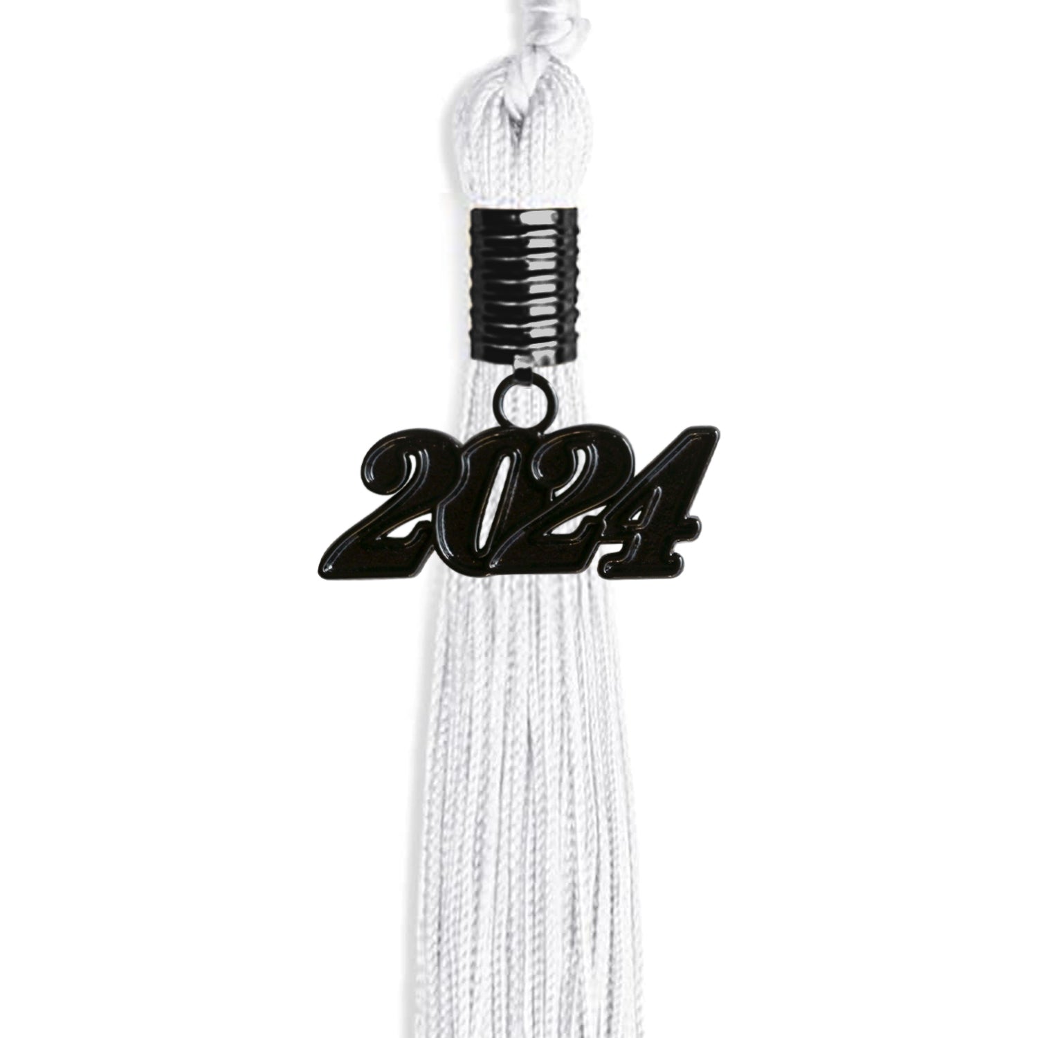 White Graduation Tassel with Black Date Drop - Endea Graduation