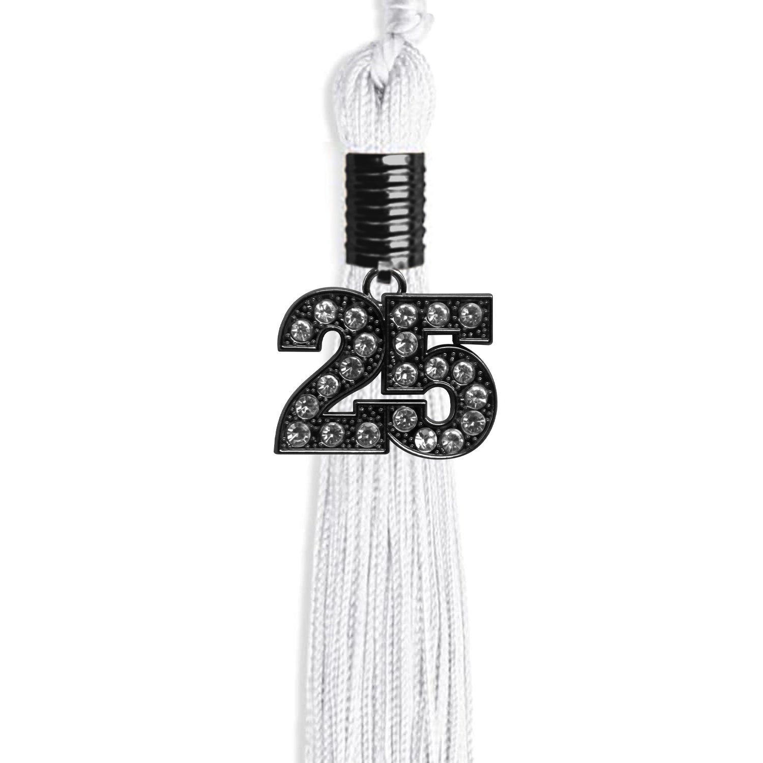 White Graduation Tassel with Black Date Drop - Endea Graduation