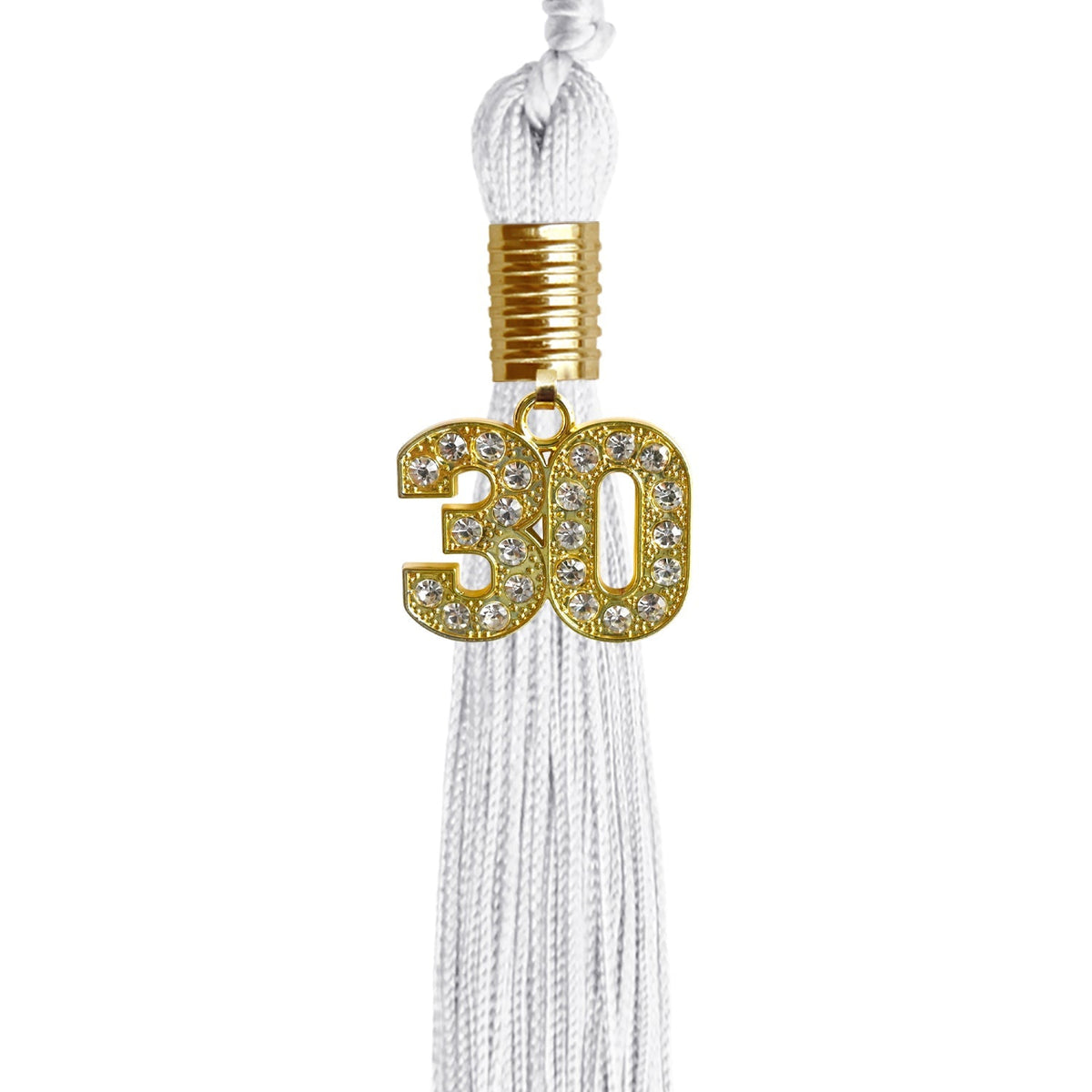 White Graduation Tassel with Gold Bling Charm - Endea Graduation
