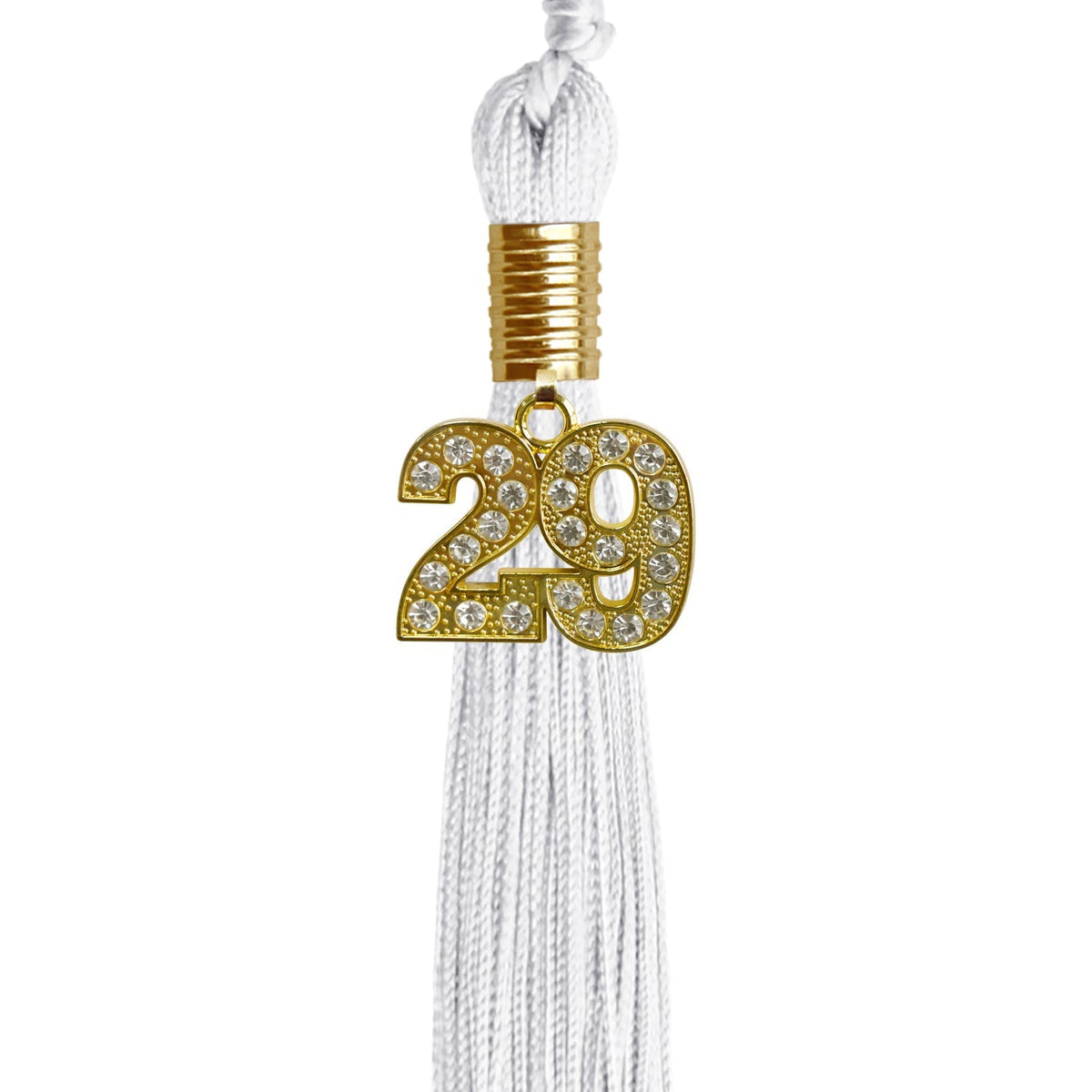 White Graduation Tassel with Gold Bling Charm - Endea Graduation