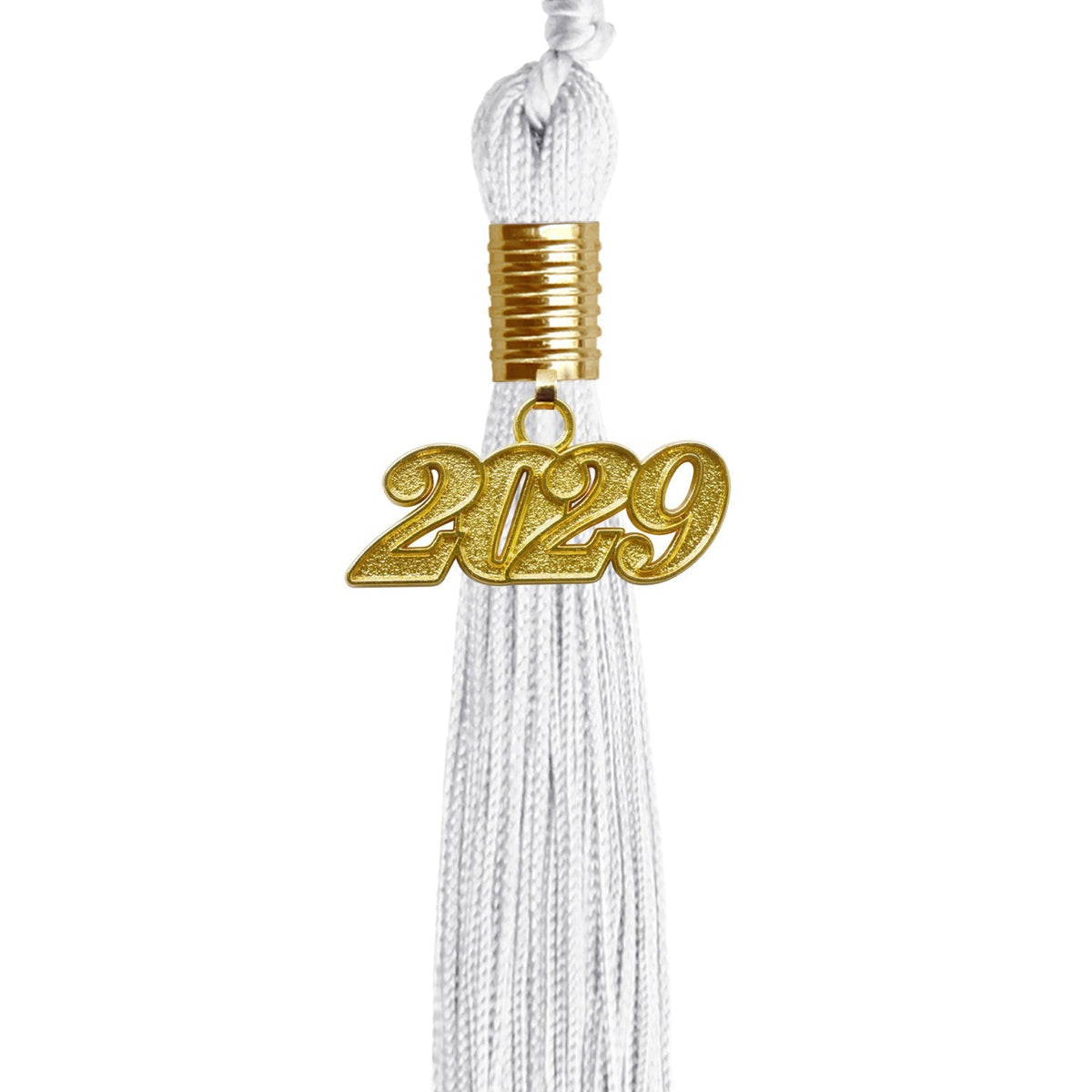 White Graduation Tassel with Gold Date Drop - Endea Graduation