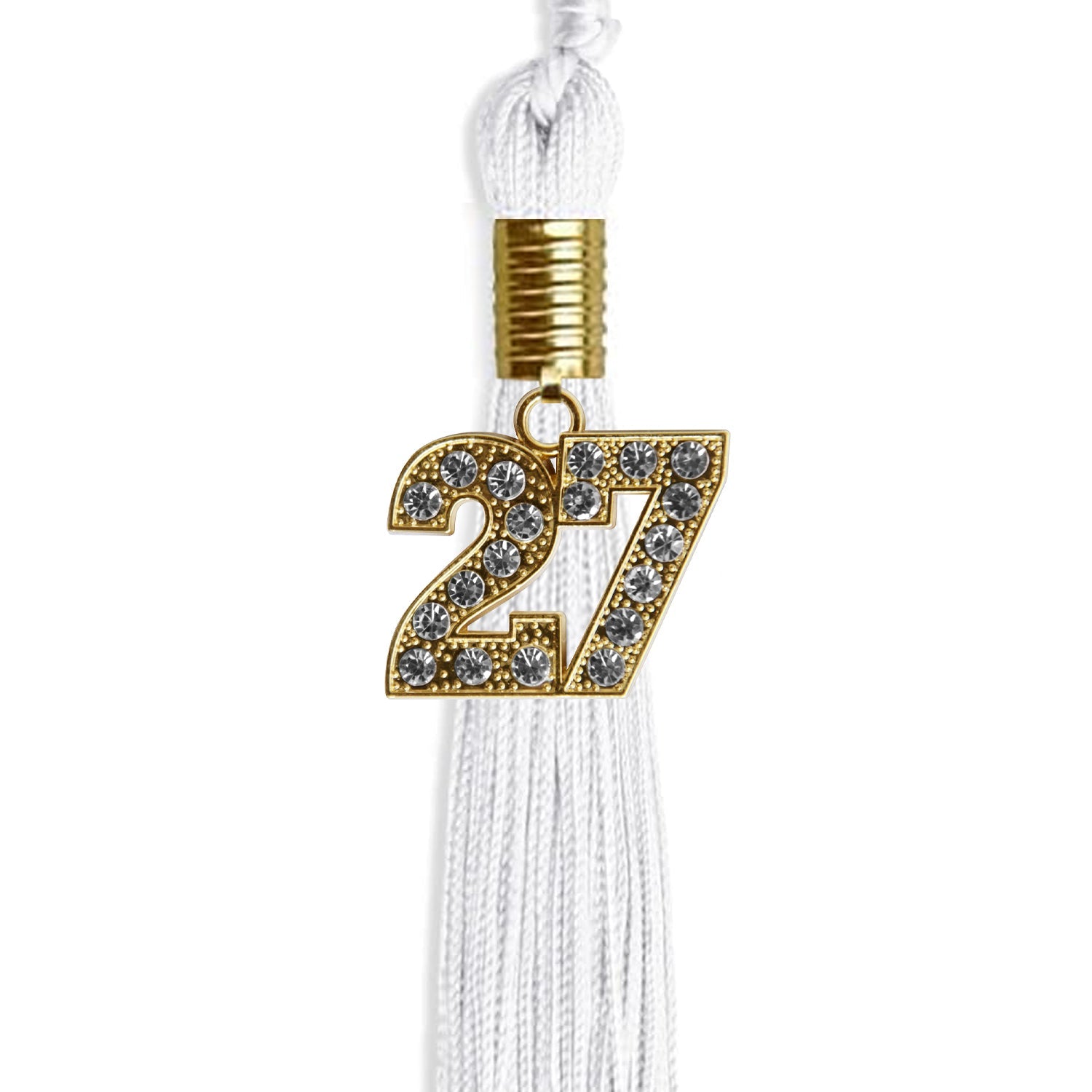 White Graduation Tassel with Gold Date Drop - Endea Graduation