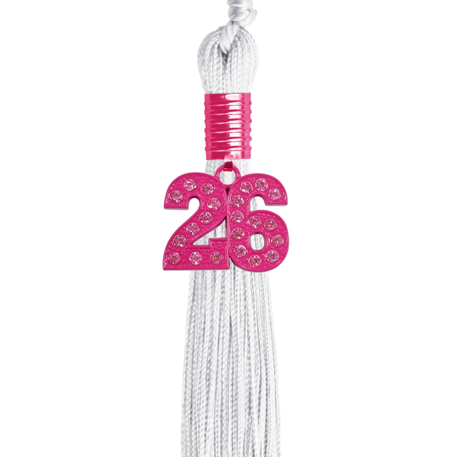 White Graduation Tassel with Pink Bling Charm - Endea Graduation