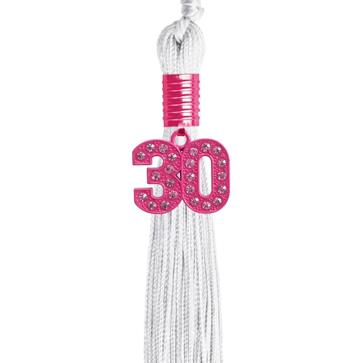White Graduation Tassel with Pink Bling Charm by Endea Graduation