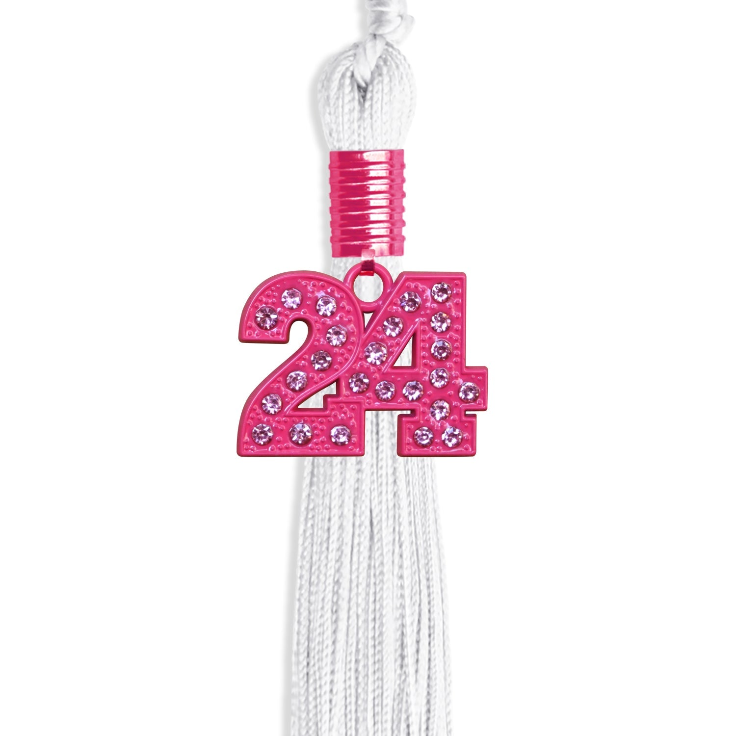 White Graduation Tassel with Pink Bling Charm - Endea Graduation