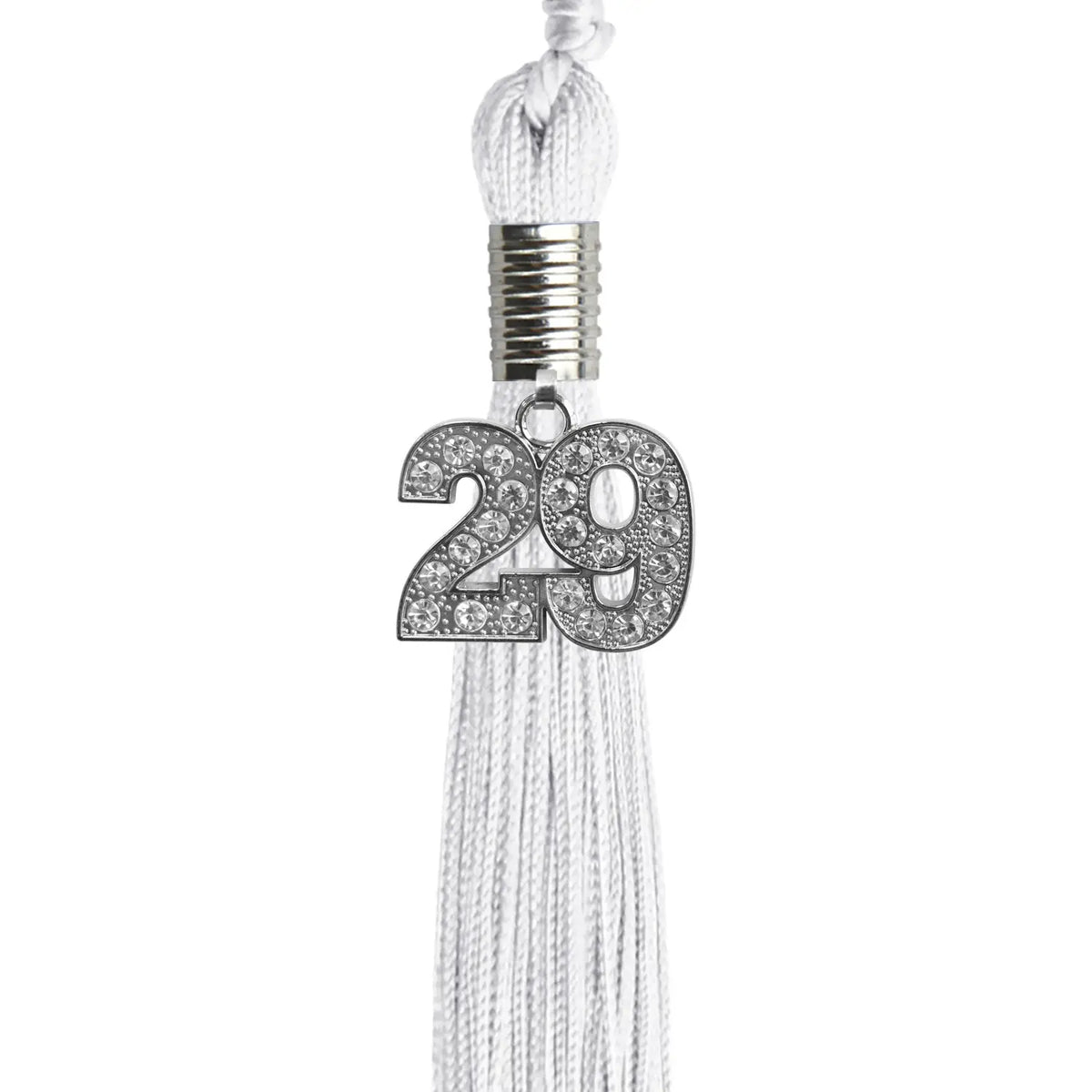 White Graduation Tassel with Silver Bling Charm by Endea Graduation