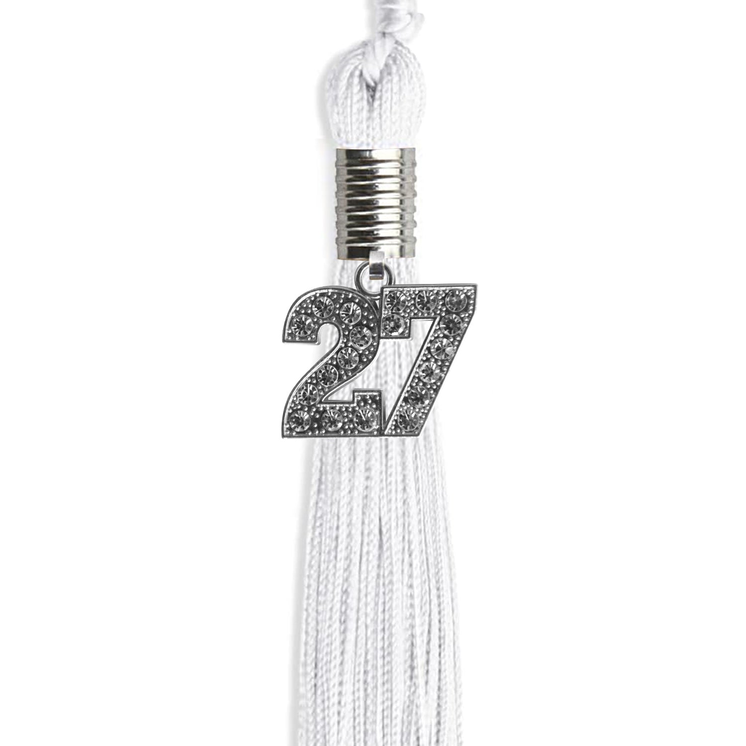 White Graduation Tassel with Silver Date Drop - Endea Graduation