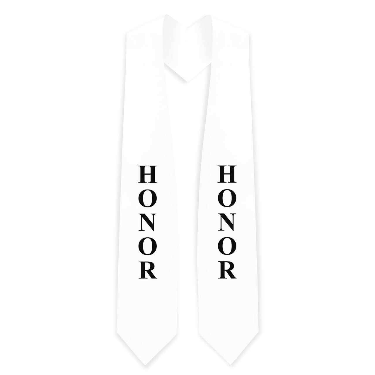 White Honors Graduation Stole/Sash with Classic Tips - Endea Graduation