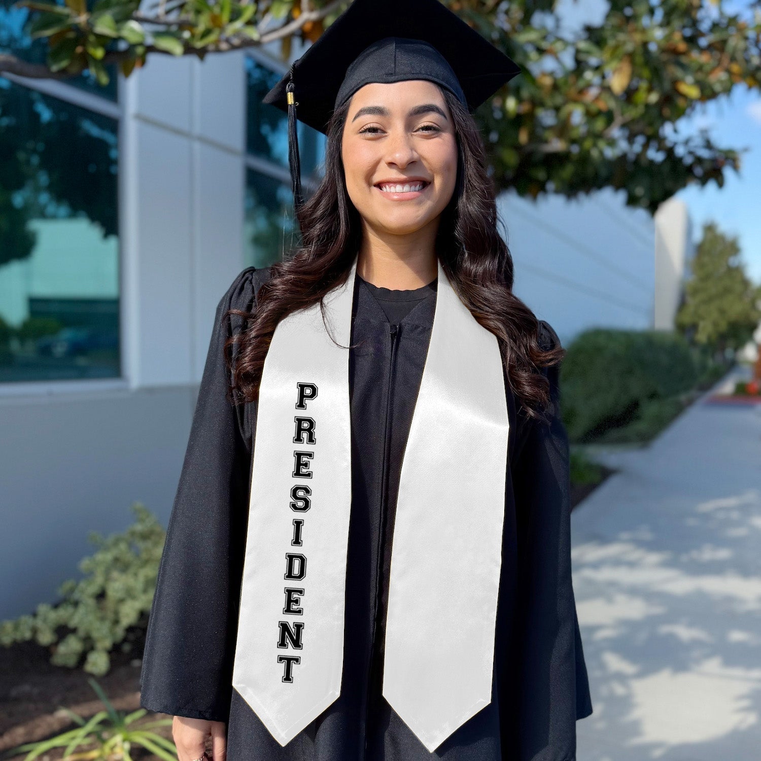 White President Graduation Stole - Endea Graduation