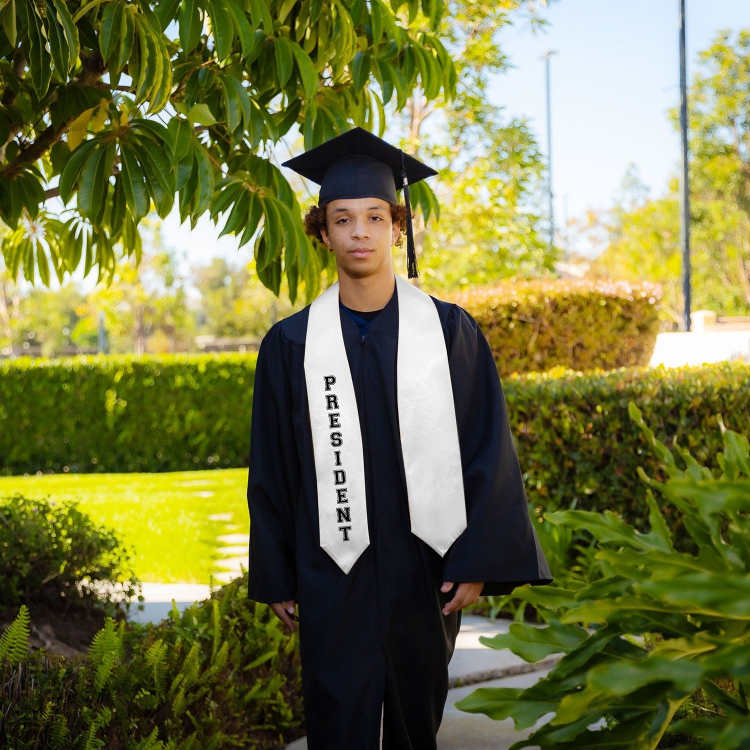 White President Graduation Stole - Endea Graduation