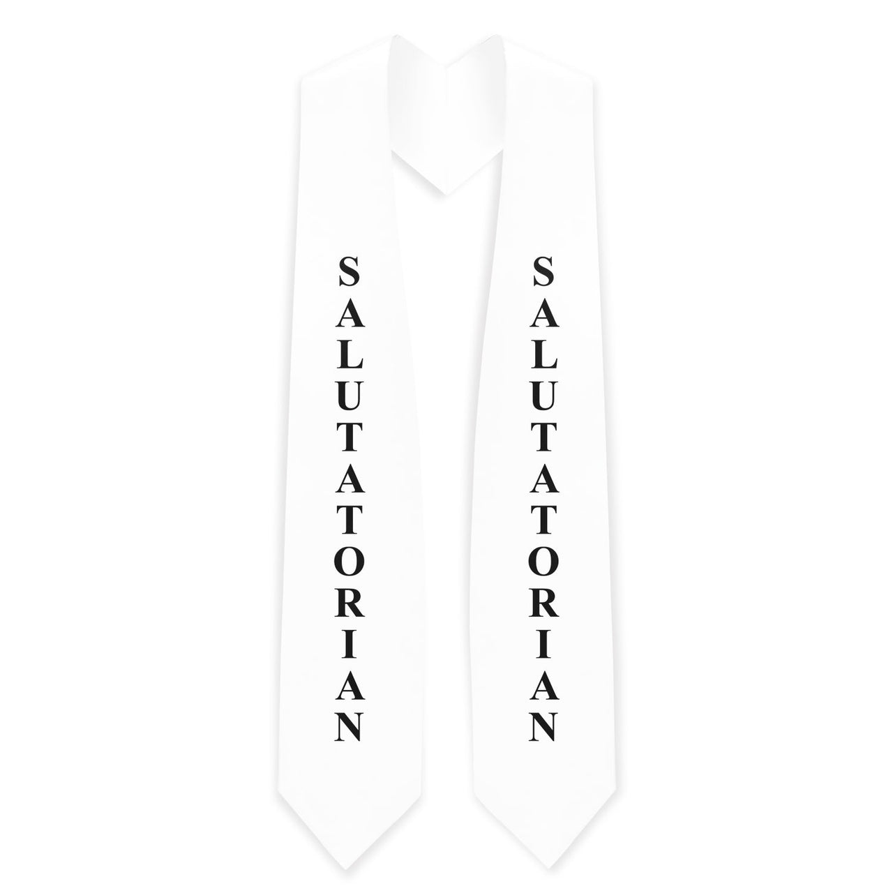 White Salutatorian Graduation Stole/Sash with Classic Tips - Endea Graduation