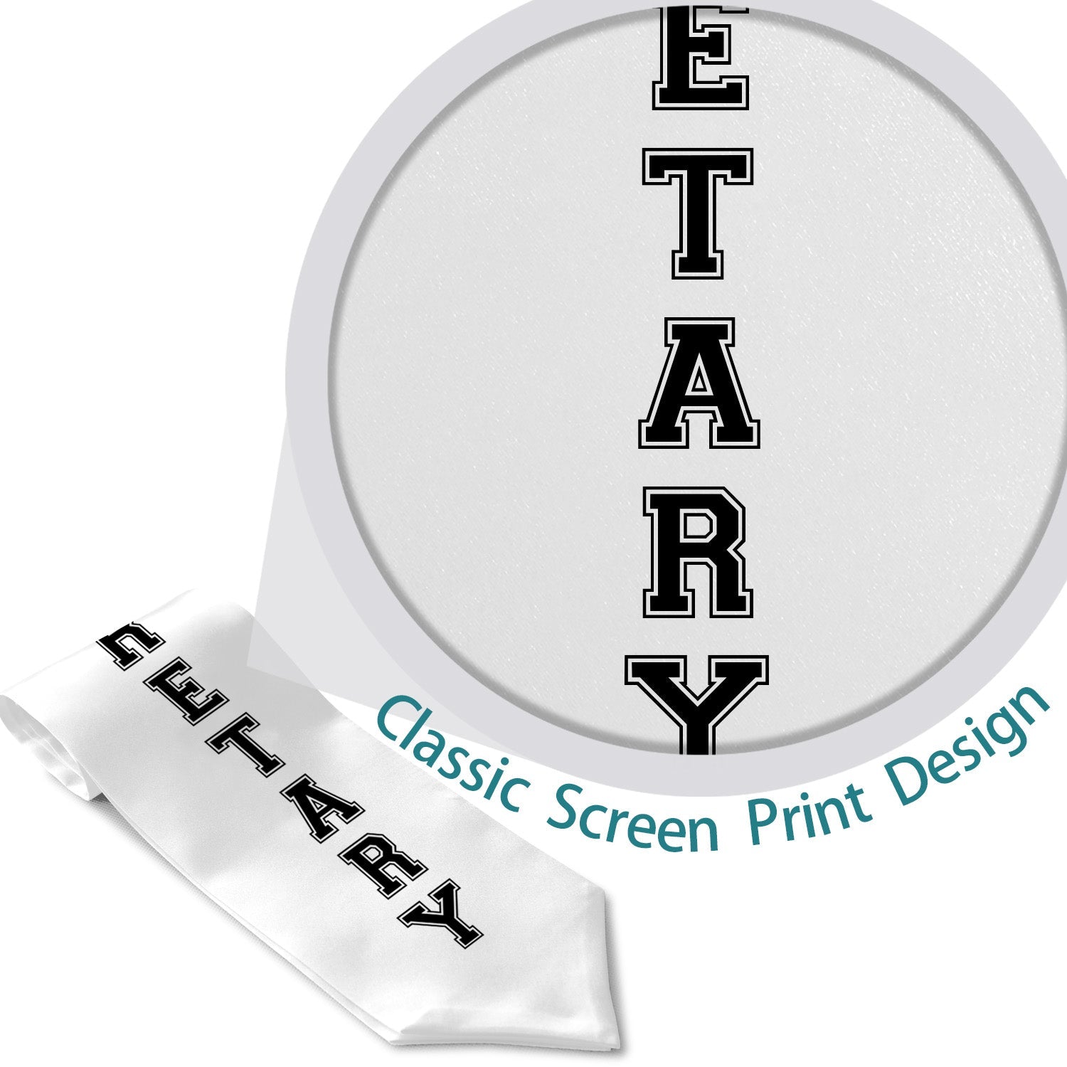 White Secretary Graduation Stole - Endea Graduation