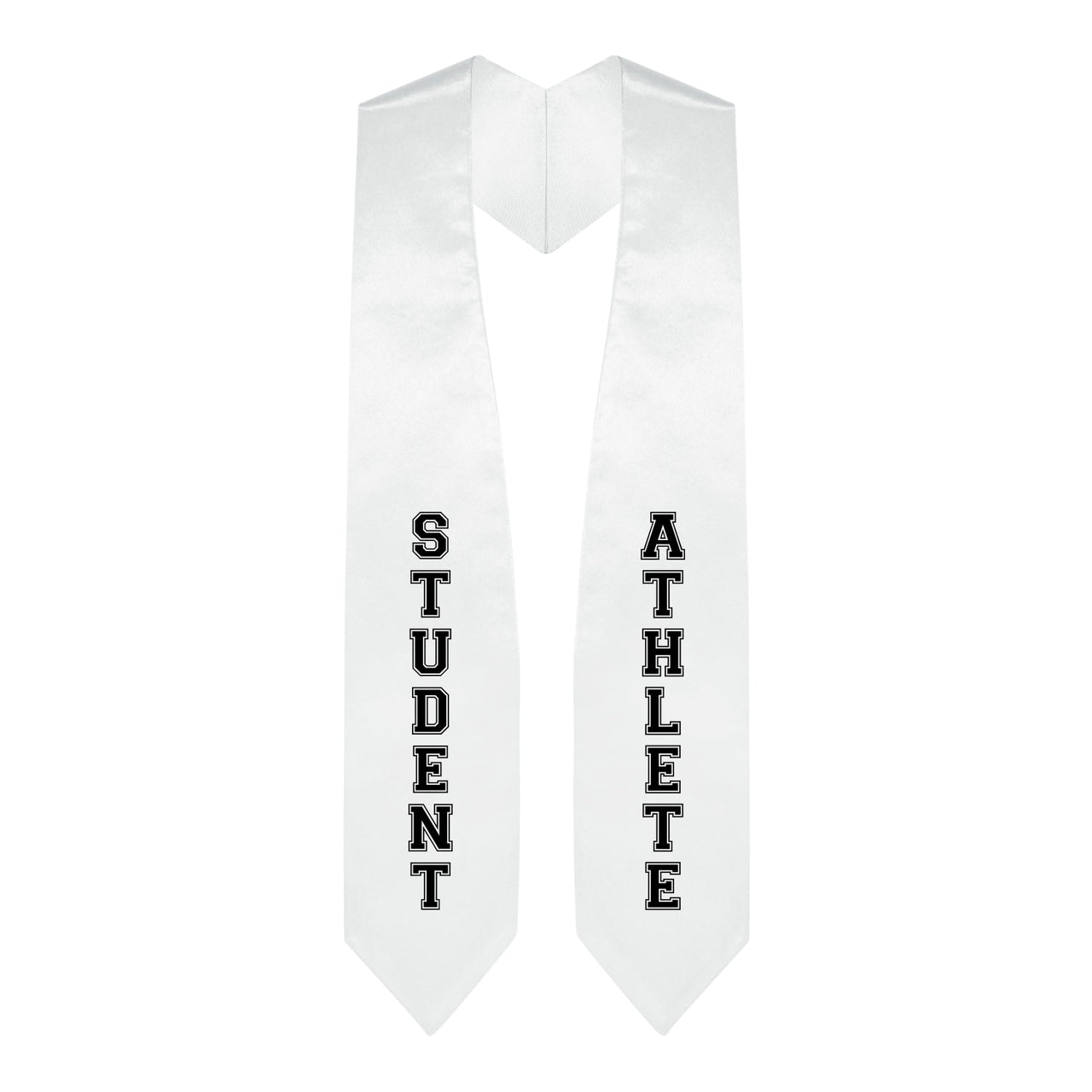 White Student Athlete Graduate Stole/Sash with Classic Tips - Endea Graduation