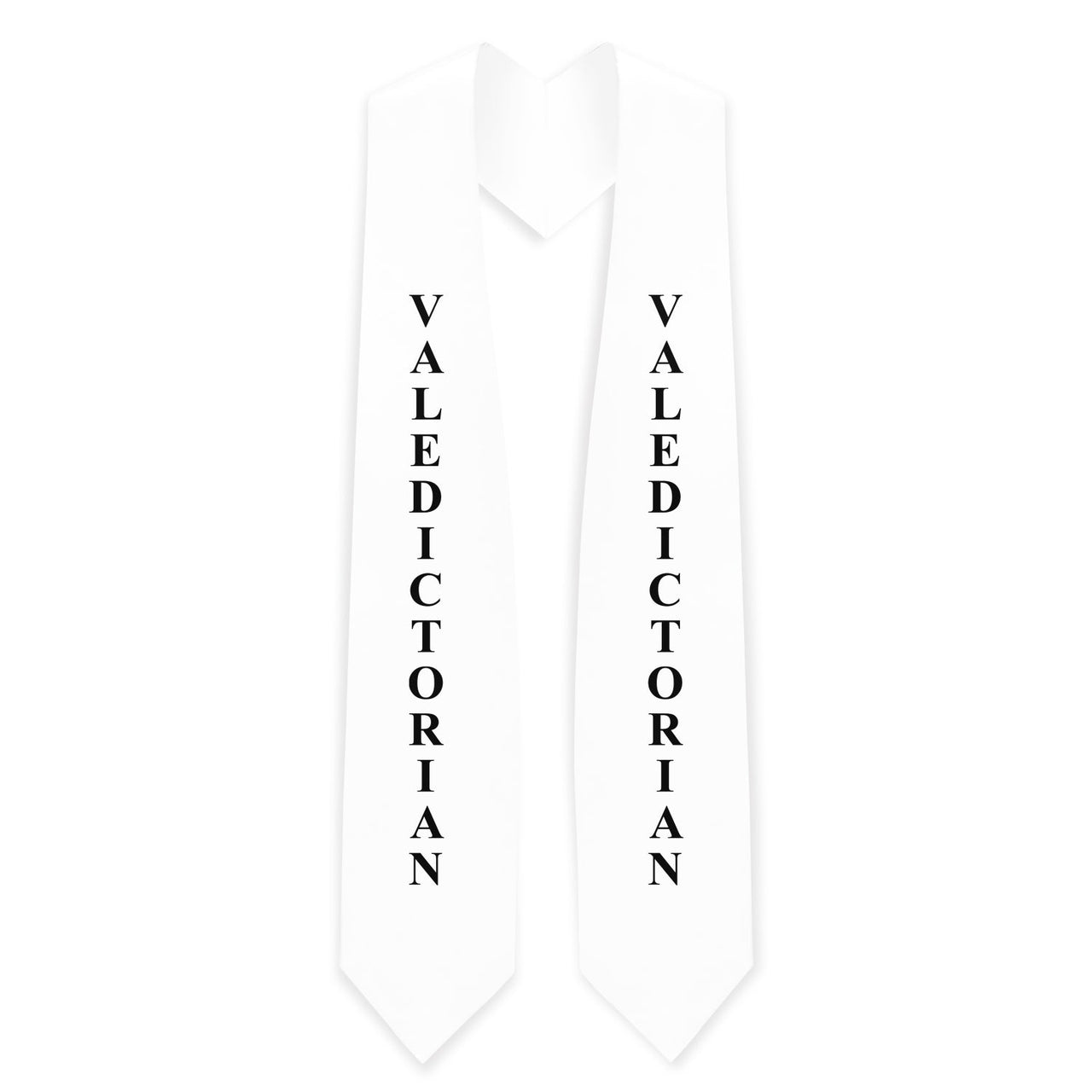 White Valedictorian Graduation Stole/Sash with Classic Tips - Endea Graduation