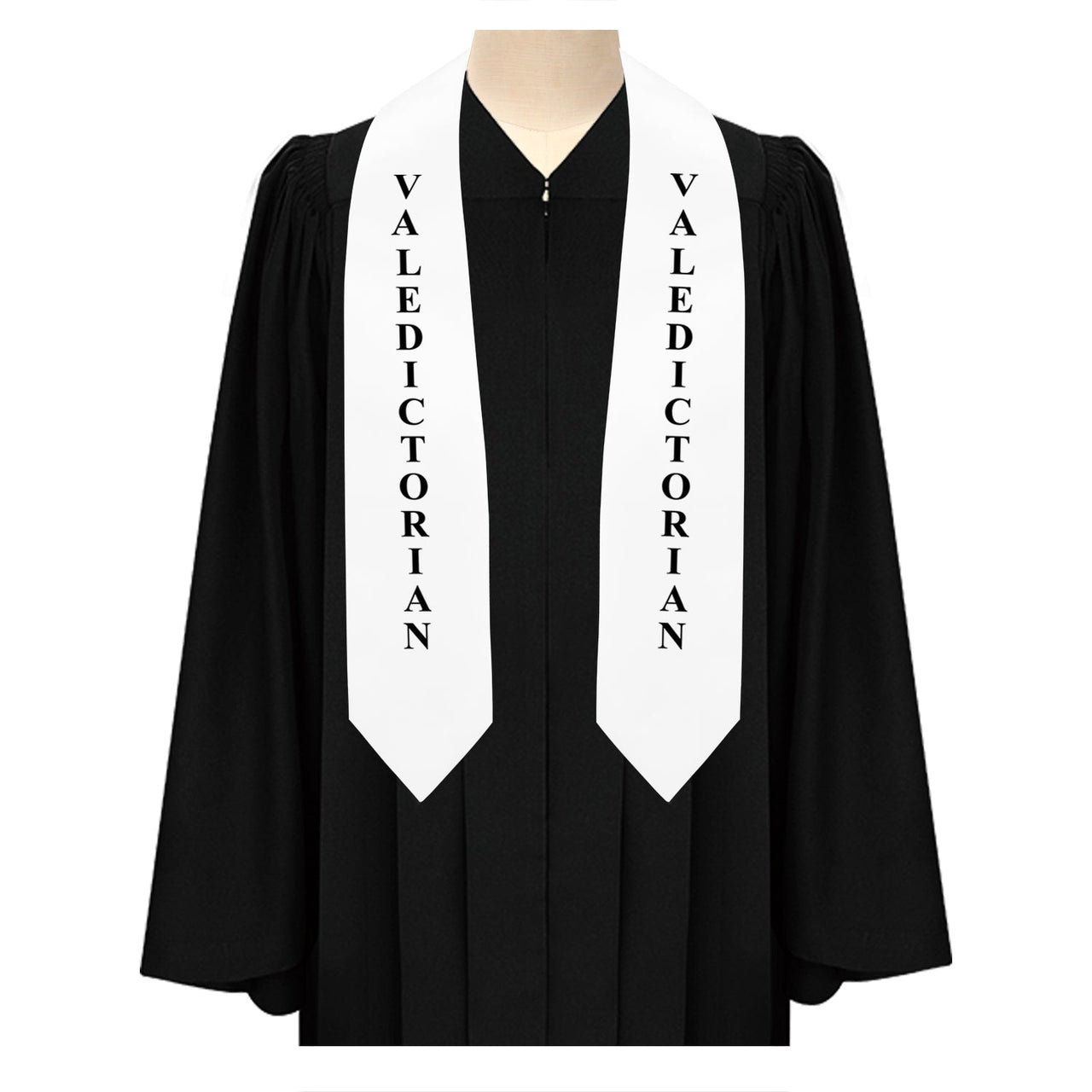 White Valedictorian Graduation Stole/Sash with Classic Tips - Endea Graduation