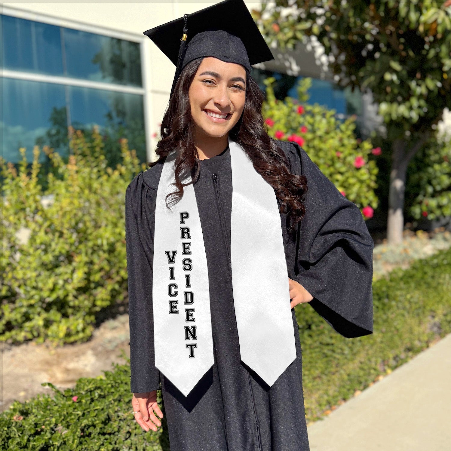 White Vice President Graduation Stole - Endea Graduation
