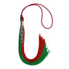 Green/Red Graduation Tassel With Silver Stacked Date Drop