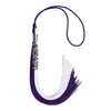 Purple/White Graduation Tassel With Silver Stacked Date Drop
