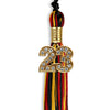 Black/Red/Gold Mixed Color Graduation Tassel With Gold Date Drop