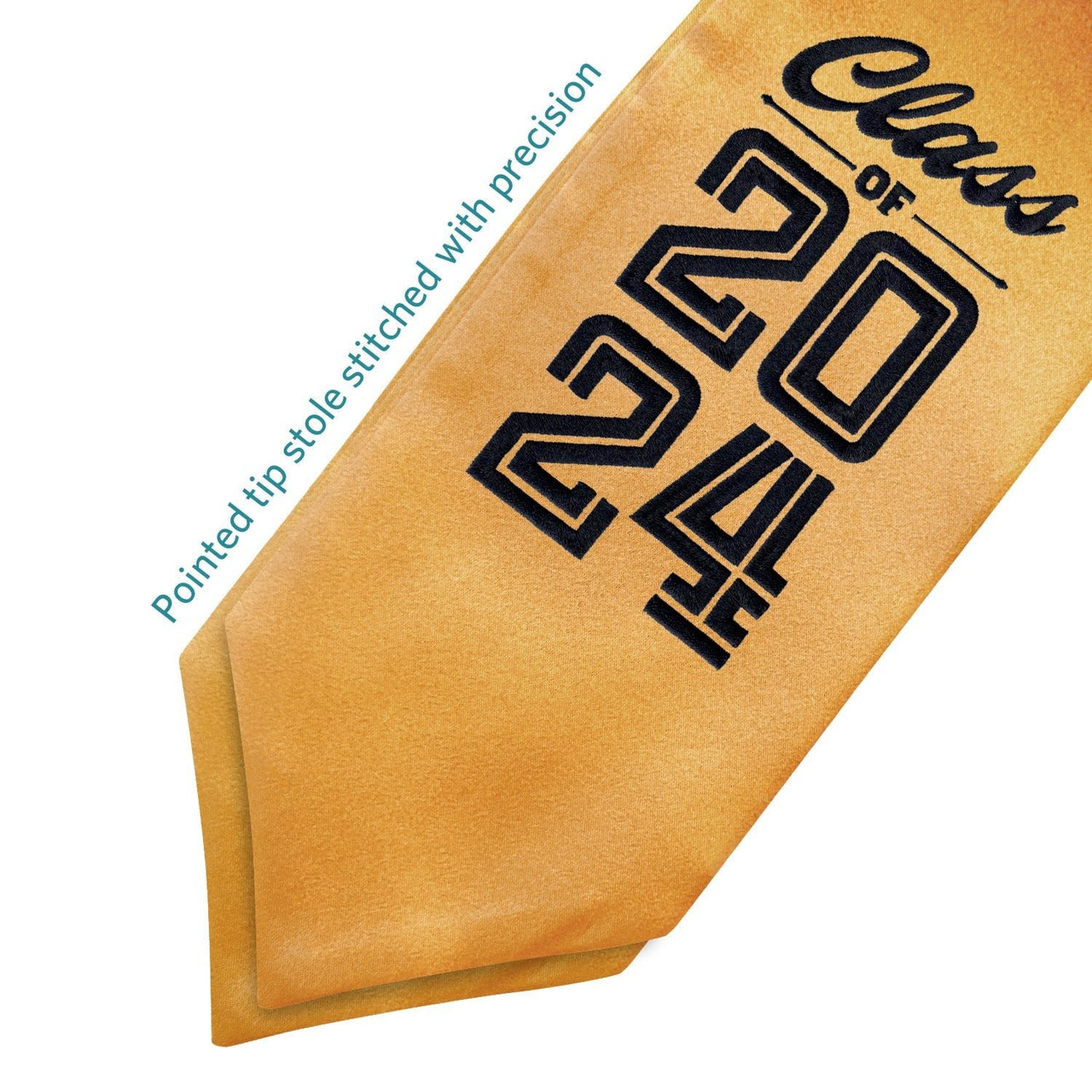 Antique Gold Class of 2024 Graduation Stole/Sash With Classic Tips - Endea Graduation