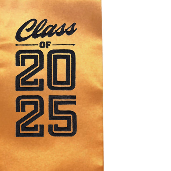 Antique Gold Class of 2025 Graduation Stole/Sash With Classic Tips - Endea Graduation