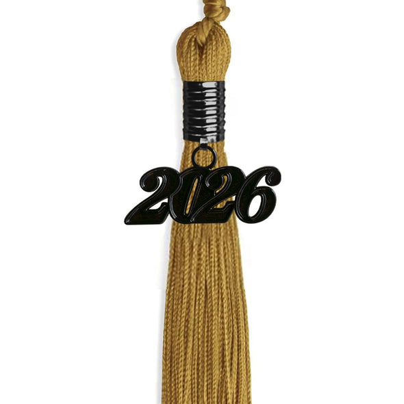 Antique Gold Graduation Tassel With Black Date Drop - Endea Graduation