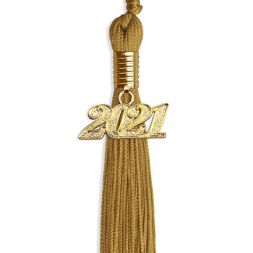 Antique Gold Graduation Tassel With Gold Date Drop - Endea Graduation