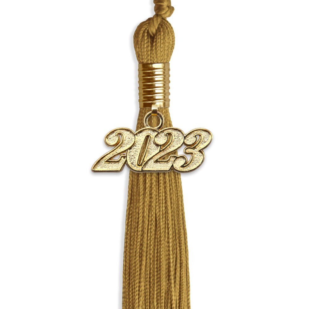 Antique Gold Graduation Tassel With Gold Date Drop - Endea Graduation