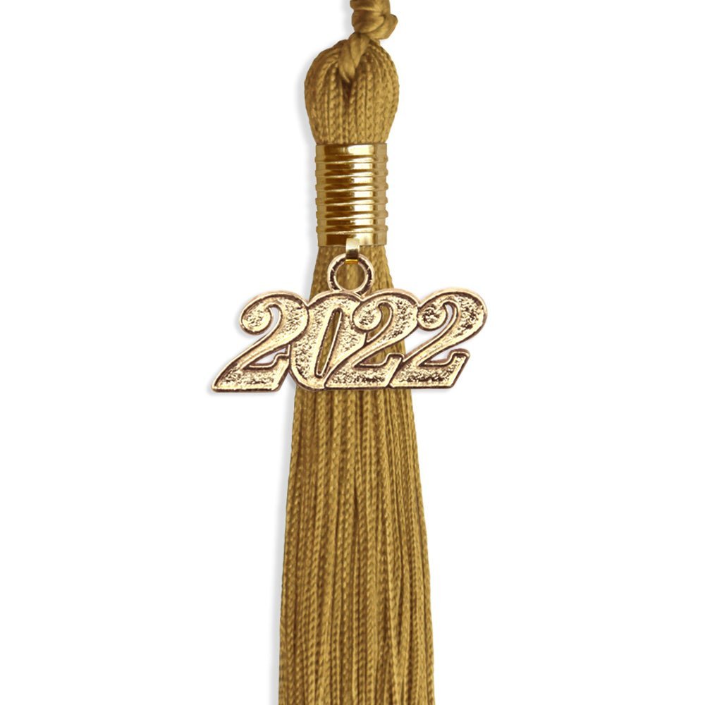 Antique Gold Graduation Tassel With Gold Date Drop - Endea Graduation