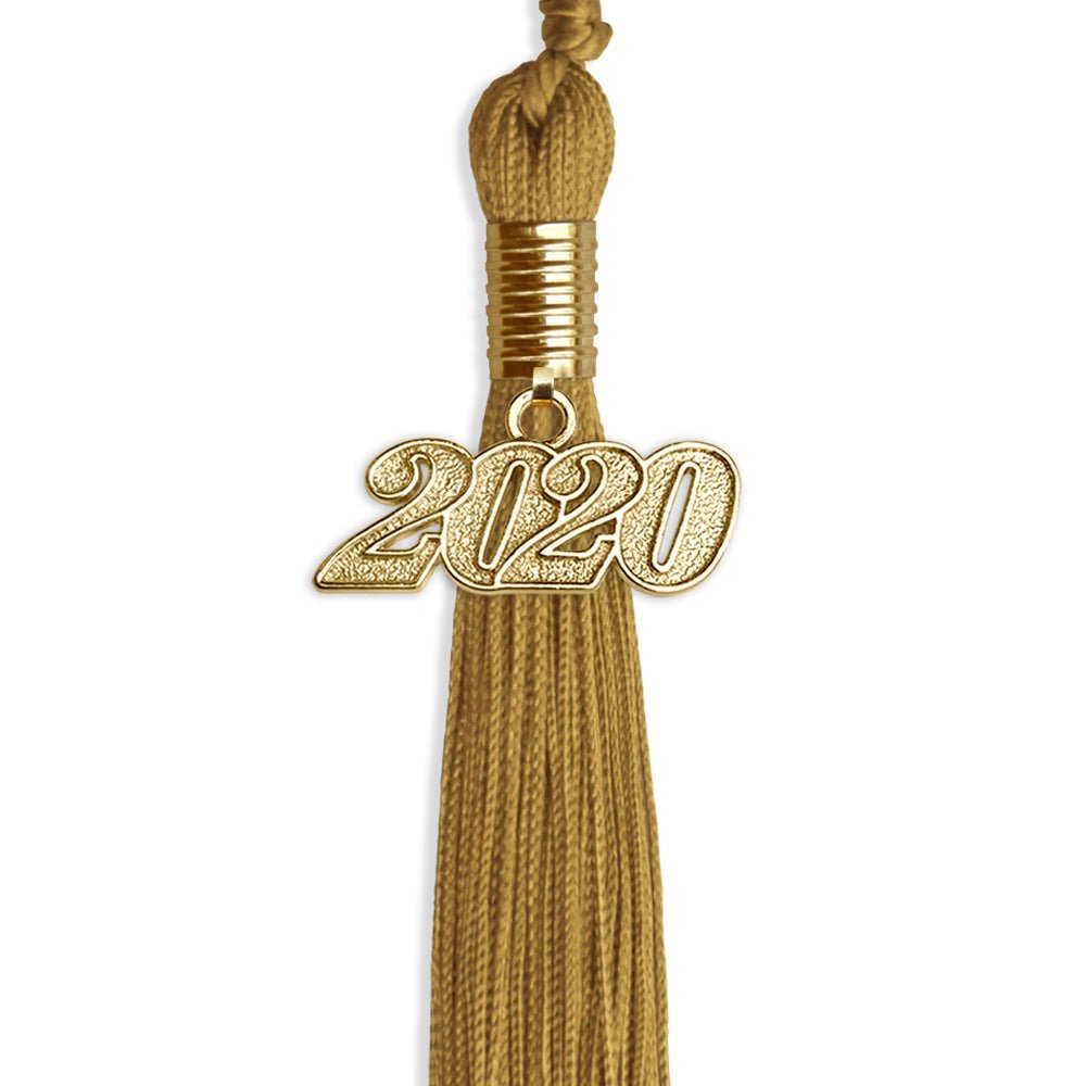 Antique Gold Graduation Tassel With Gold Date Drop - Endea Graduation