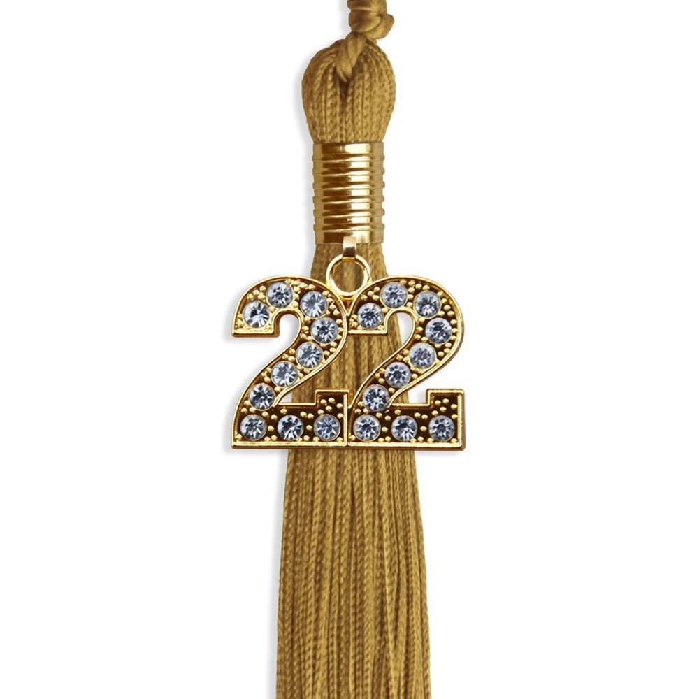 Antique Gold Graduation Tassel With Gold Date Drop - Endea Graduation