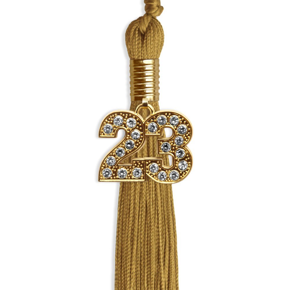 Antique Gold Graduation Tassel With Gold Date Drop - Endea Graduation