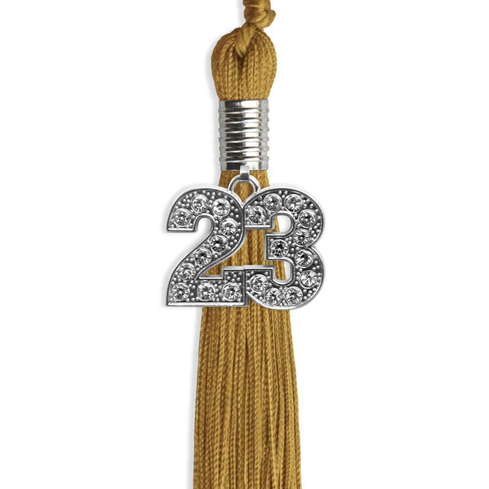 Antique Gold Graduation Tassel With Silver Date Drop - Endea Graduation