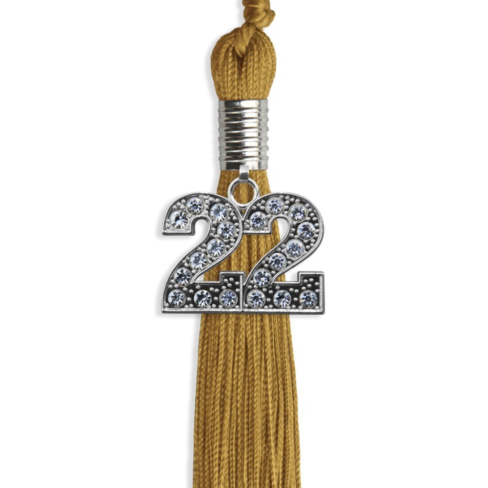 Antique Gold Graduation Tassel With Silver Date Drop - Endea Graduation