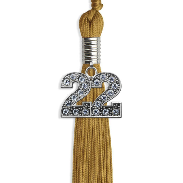 Antique Gold Graduation Tassel With Silver Date Drop - Endea Graduation