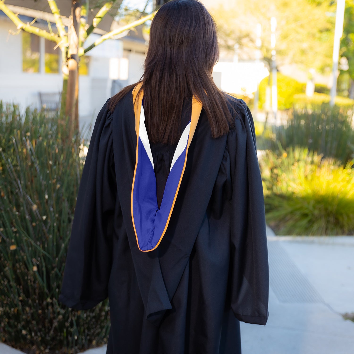 Bachelors Hood For Nursing - Apricot/Royal Blue/White - Endea Graduation