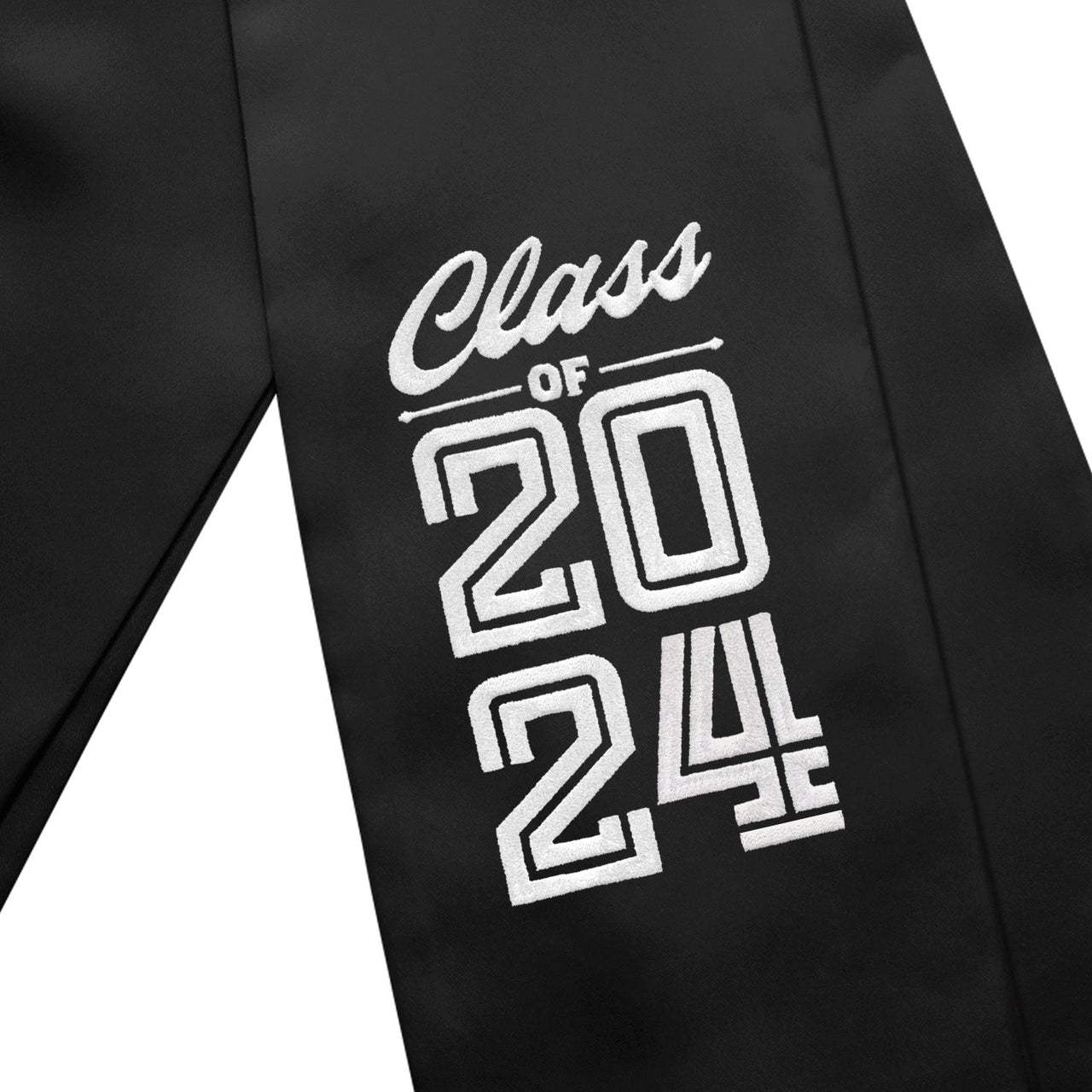 Black Class of 2024 Graduation Stole/Sash With Classic Tips - Endea Graduation