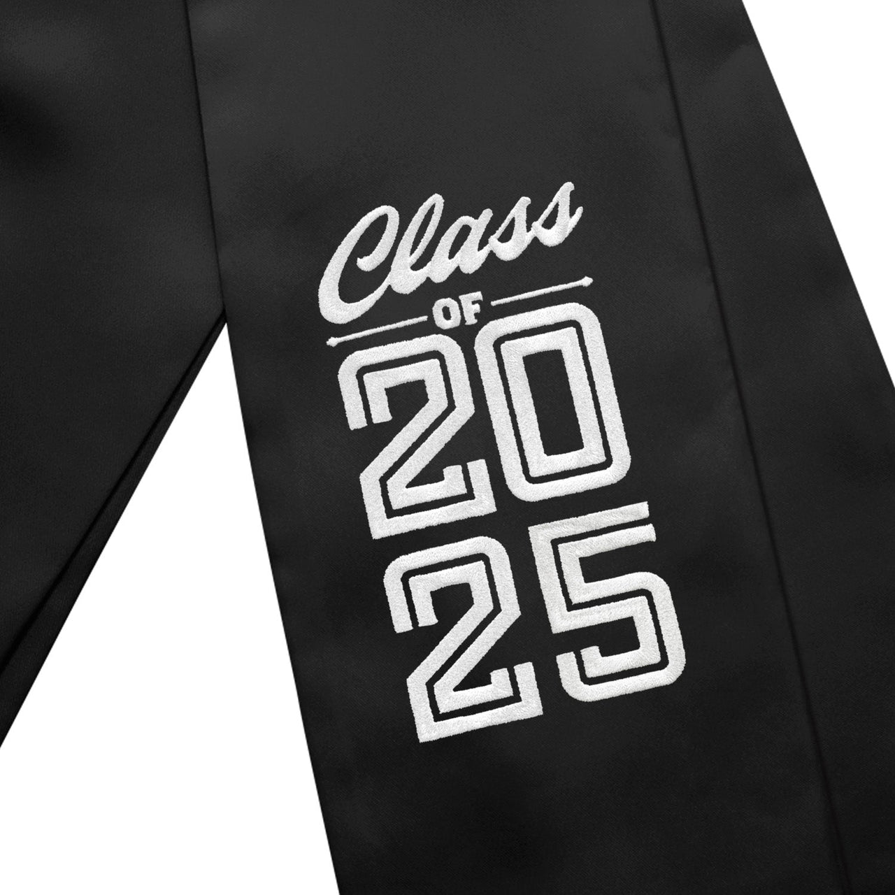 Black Class of 2025 Graduation Stole/Sash With Classic Tips - Endea Graduation