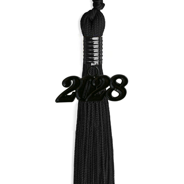 Black Graduation Tassel With Black Date Drop - Endea Graduation
