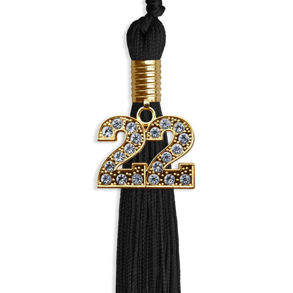 Black Graduation Tassel With Gold Date Drop - Endea Graduation