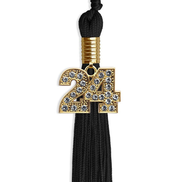 Black Graduation Tassel With Gold Date Drop - Endea Graduation