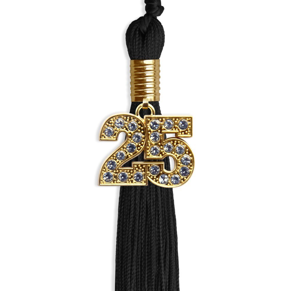 Black Graduation Tassel With Gold Date Drop - Endea Graduation