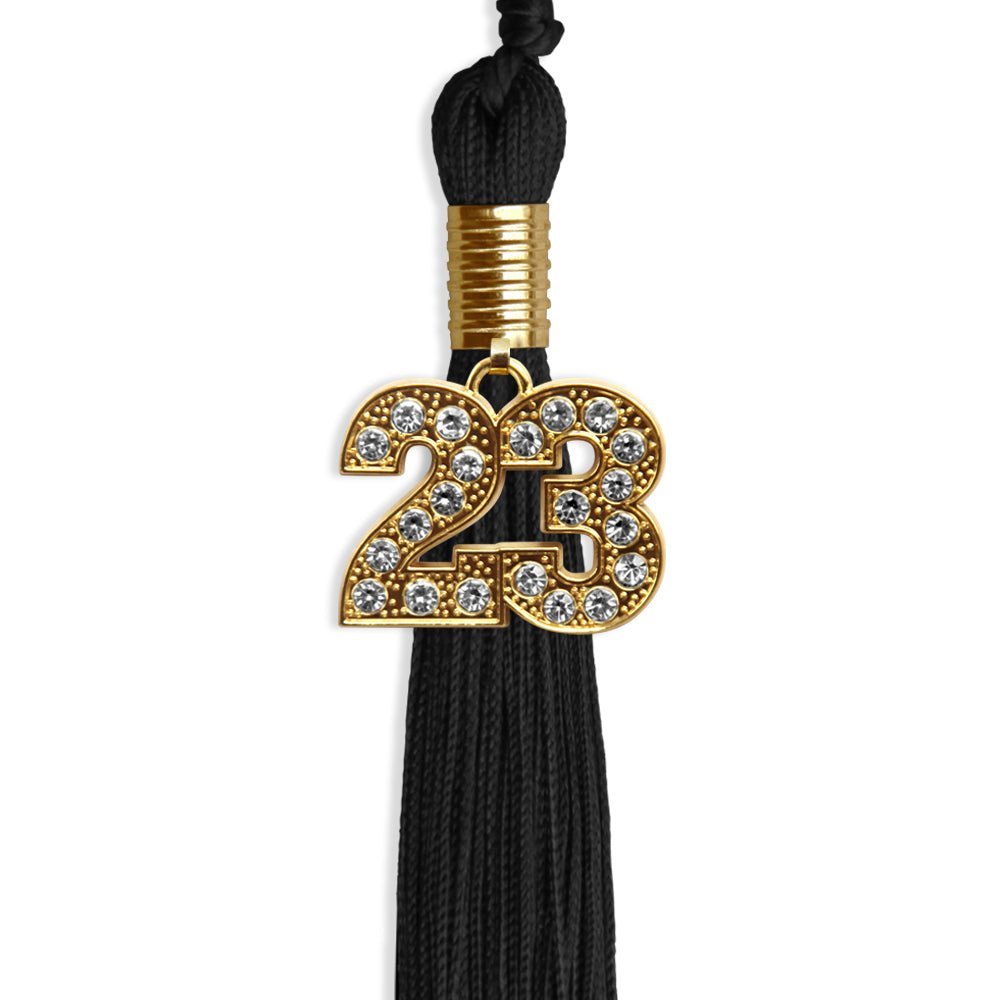 Black Graduation Tassel With Gold Date Drop - Endea Graduation