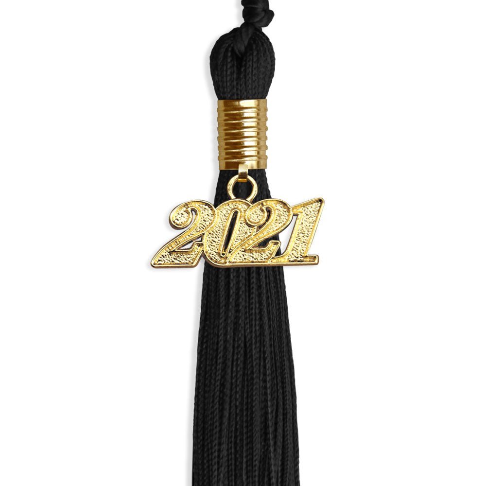 Black Graduation Tassel With Gold Date Drop - Endea Graduation