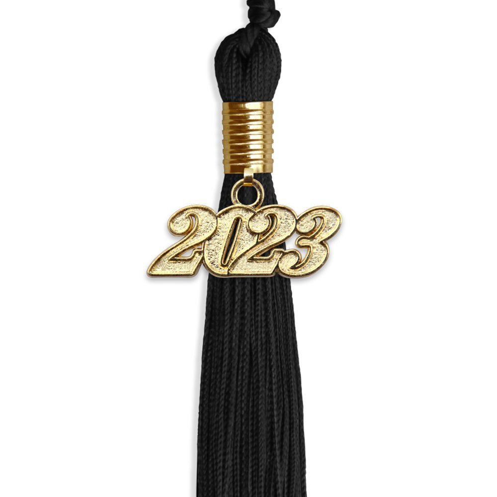 Black Graduation Tassel With Gold Date Drop - Endea Graduation