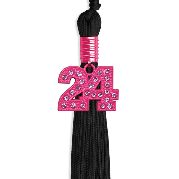 Black Graduation Tassel With Pink Bling Charm 2024 - Endea Graduation