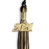 Black/Antique Gold Mixed Color Graduation Tassel With Gold Date Drop - Endea Graduation