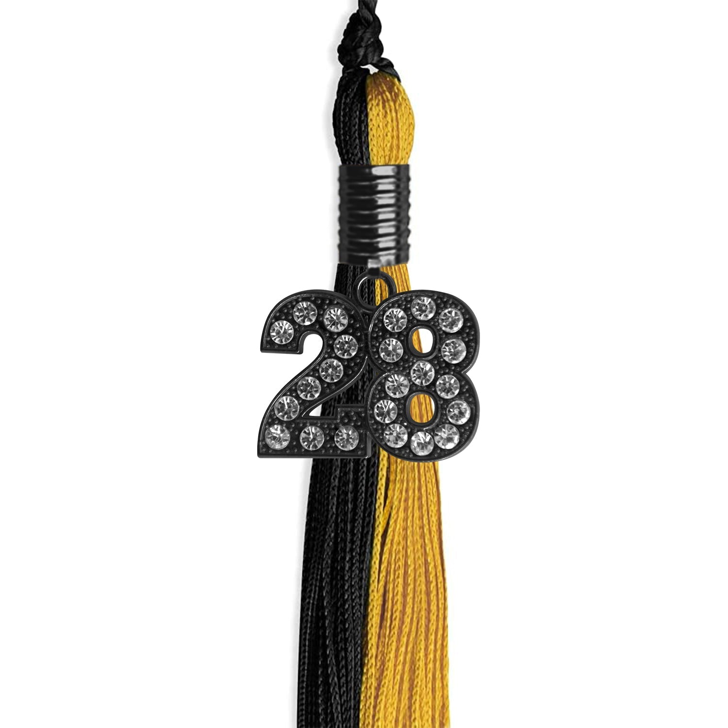 Black/Bright Gold Graduation Tassel With Black Date Drop - Endea Graduation